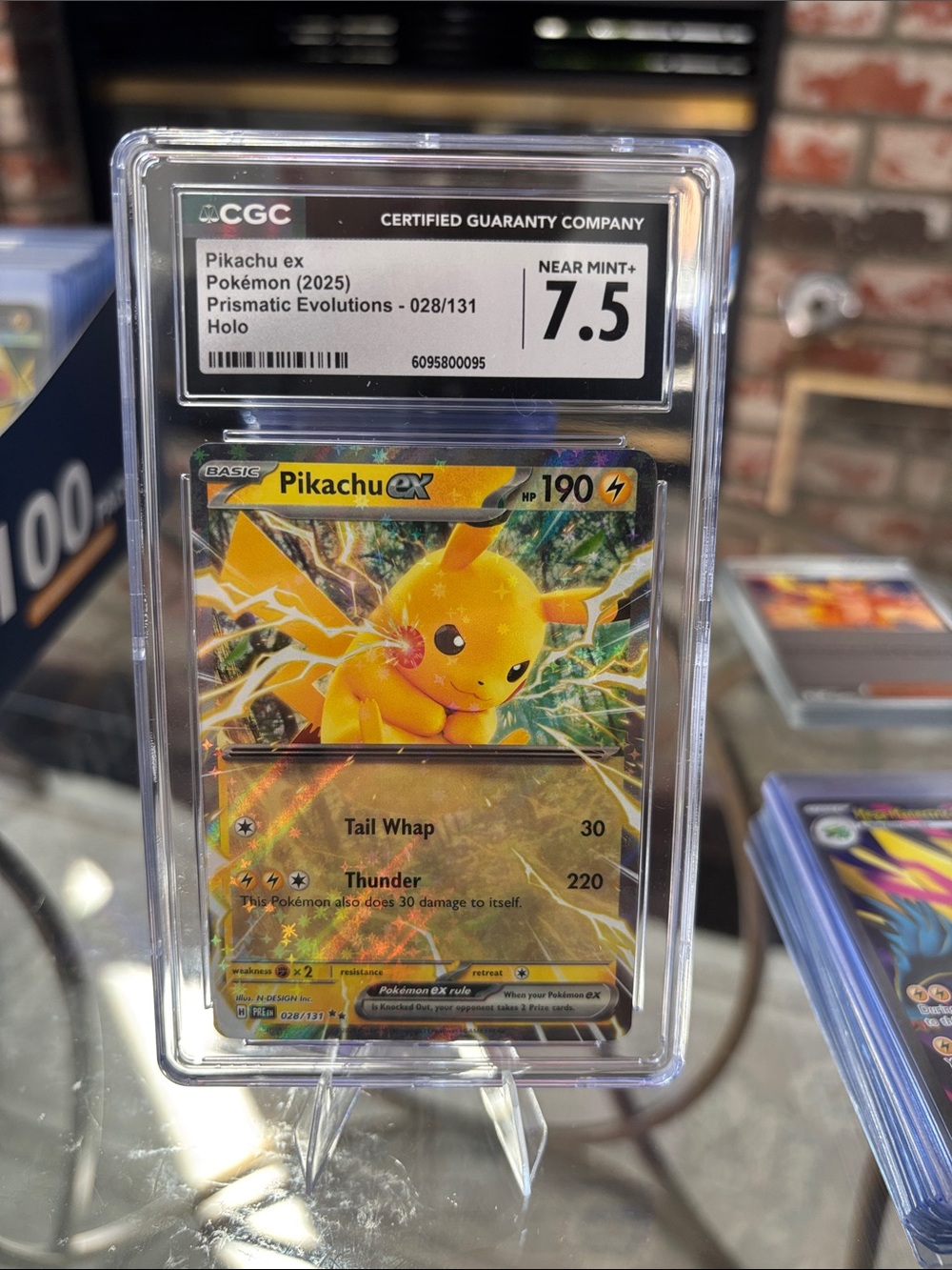 CGC 7.5 Pikachu EX Double Rare Holo Pokemon Prismatic Evolutions 028/131
